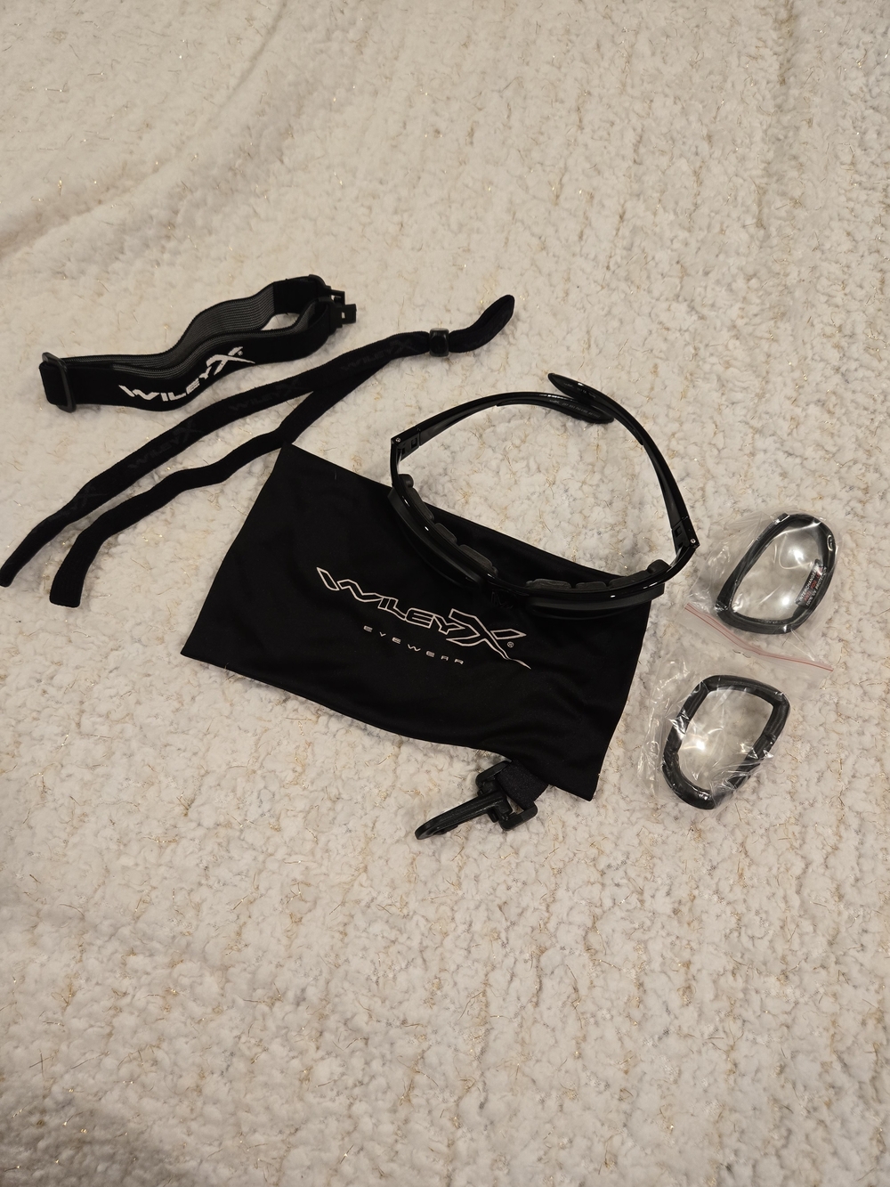 Wiley X Black Tactical Sunglasses with Spare Clear Lenses